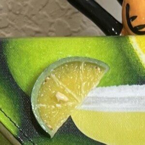 Kent Stetson Envelope Purse Chain Crossbody Clutch Handbag Margarita Glass Slim